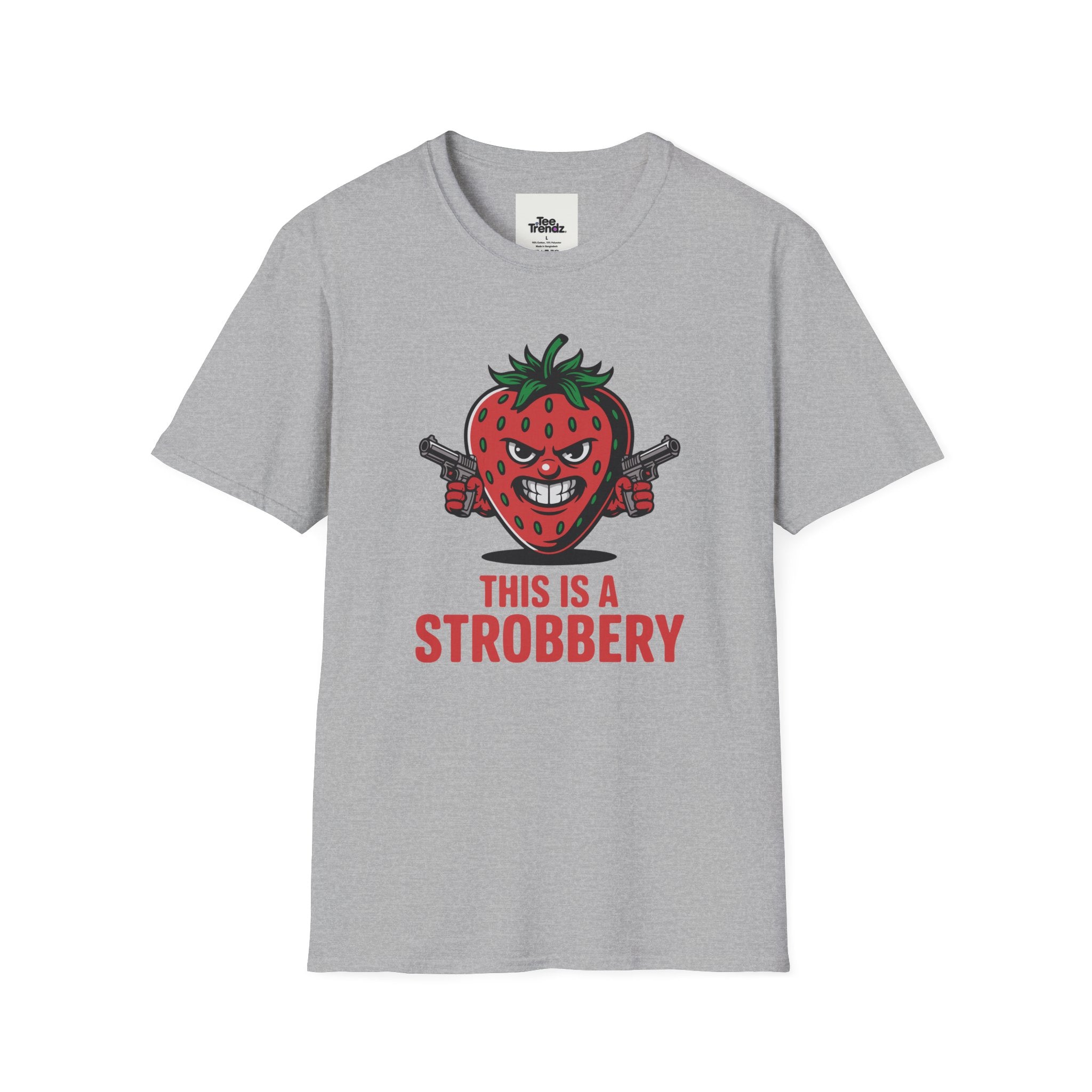 Stroberry Tee – Funny Cartoon Strawberry Graphic T-Shirt (“This Is A Stroberry”)