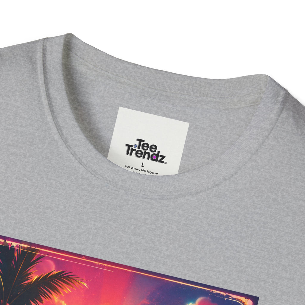 Summer Never Ends T-Shirt — Retro Tropical Sunset Beach Tee