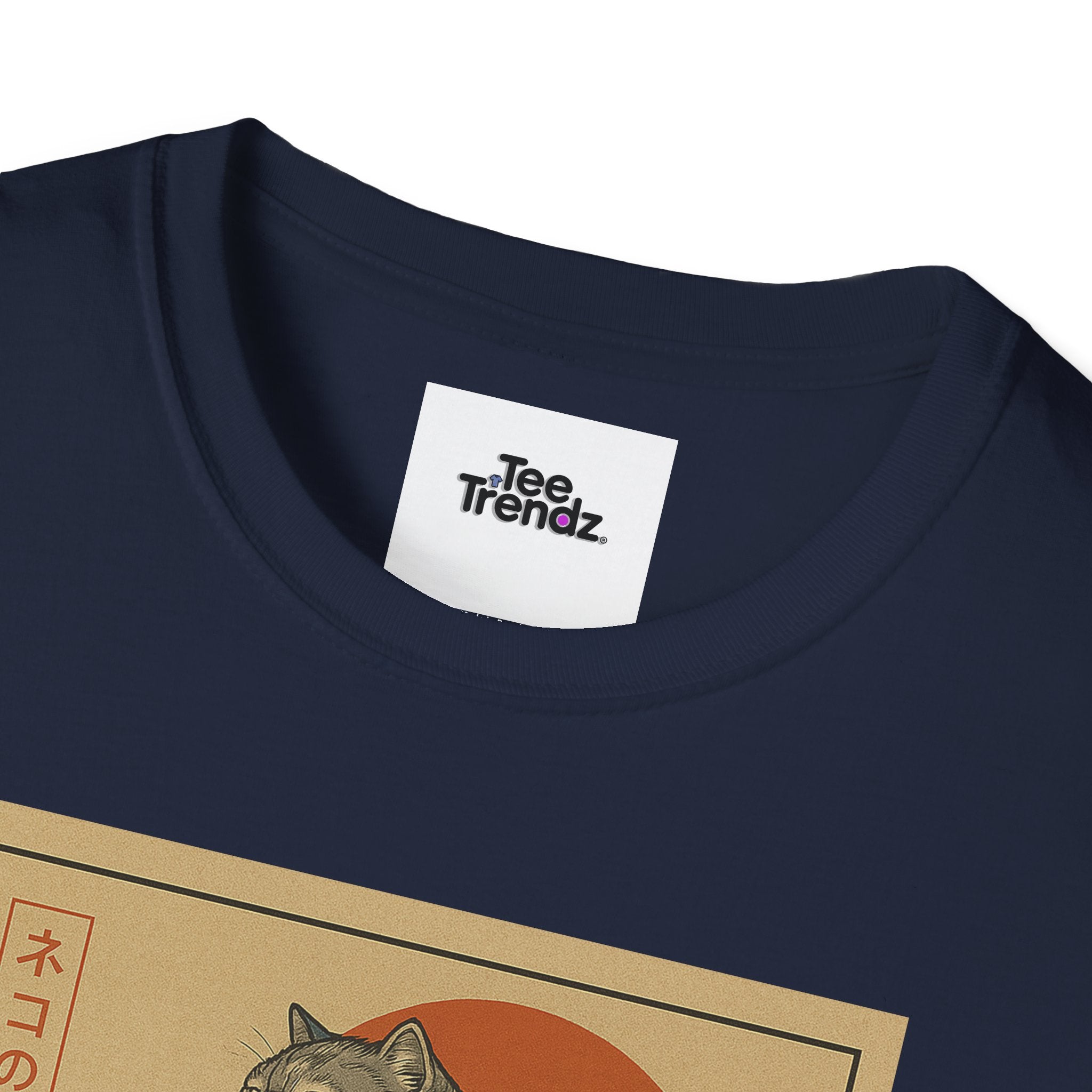 Katana Wave Cat T-Shirt — Vintage Japanese Wave Art Tee