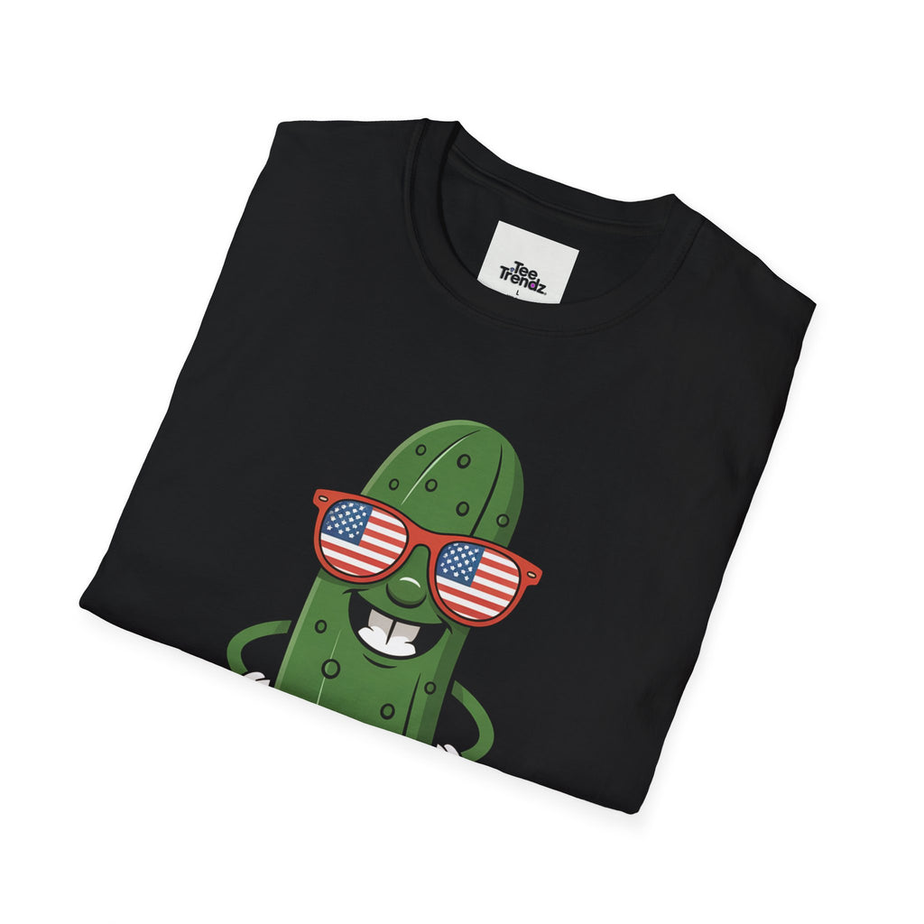 Patriotic Pickle T-Shirt — Cool Pickle with USA Sunglasses