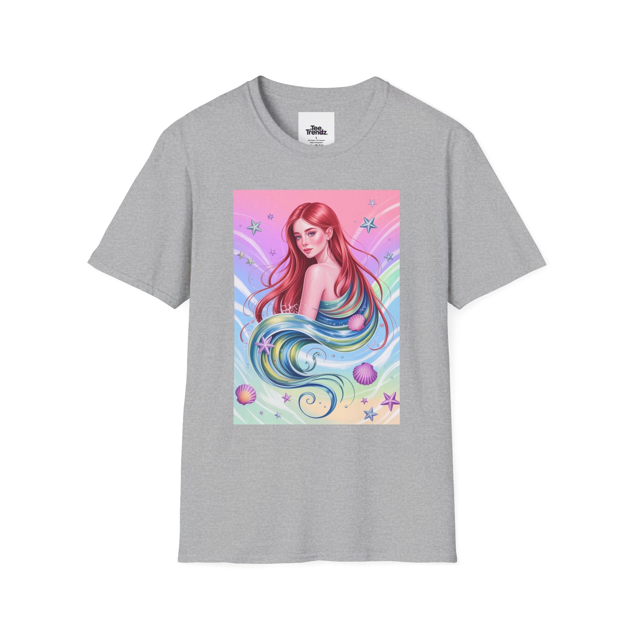 Mermaid Fantasy T-Shirt — Pastel Cosmic Sea Girl Graphic Tee
