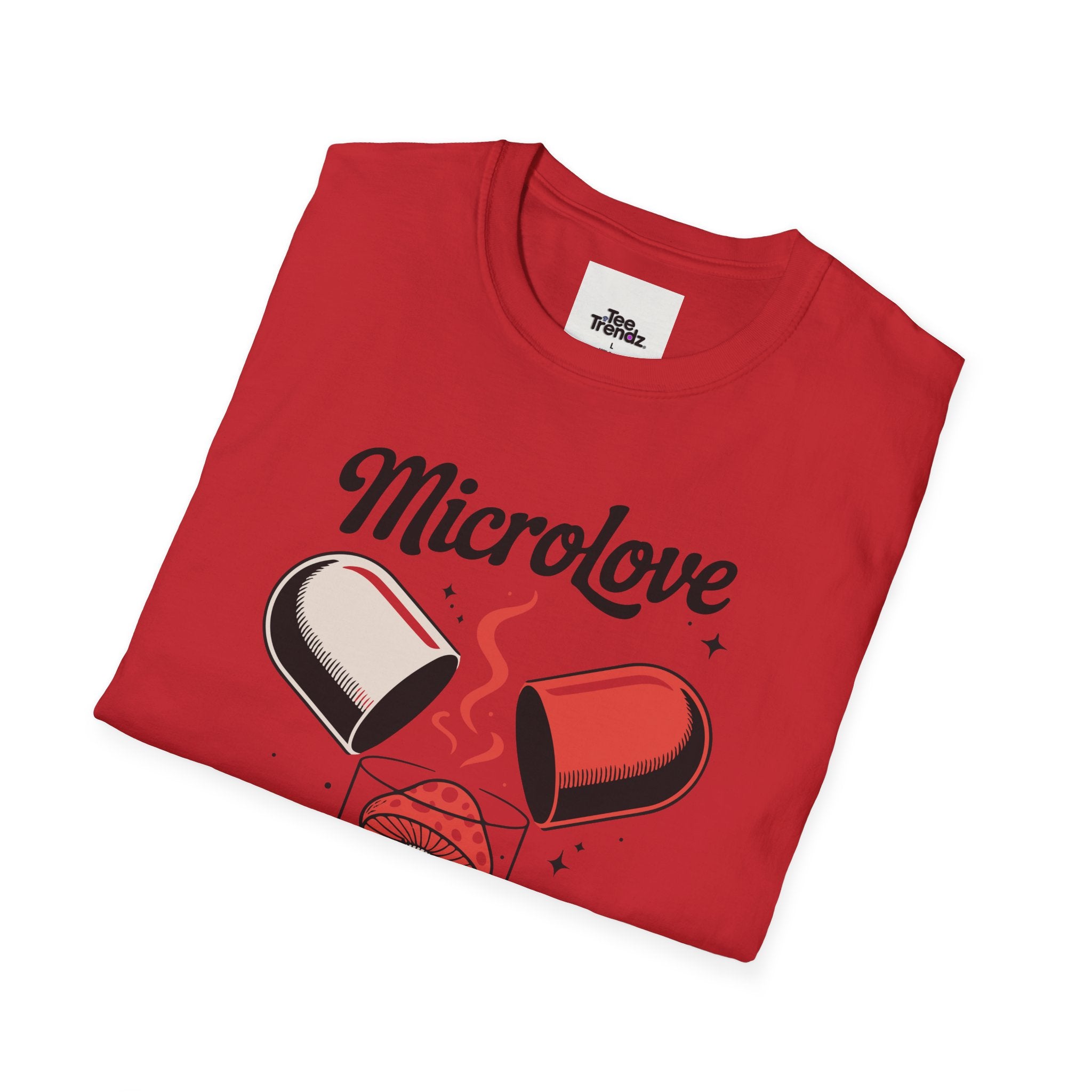 T-Shirt — "Microlove" Cute Mushroom Capsule Graphic Tee