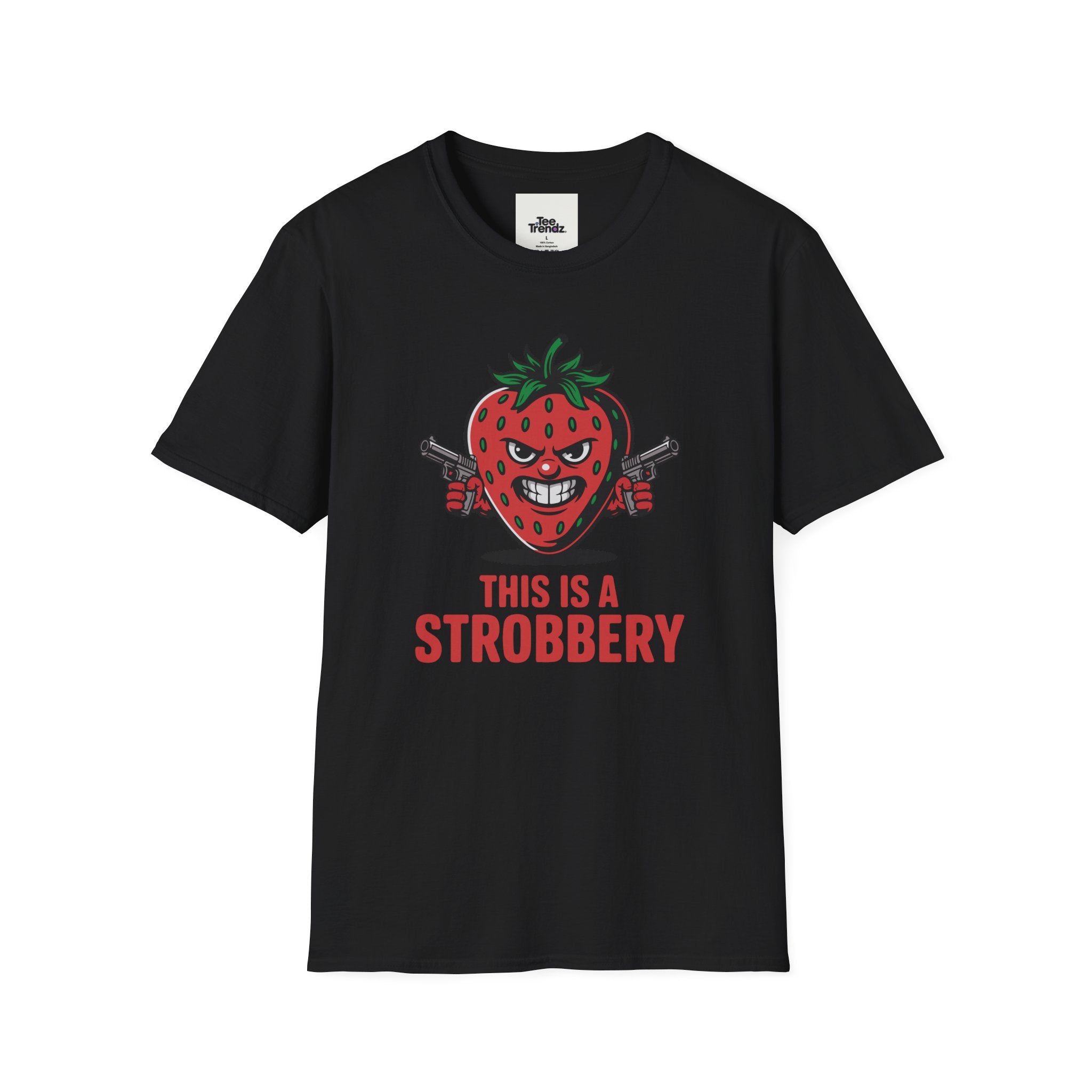 Stroberry Tee – Funny Cartoon Strawberry Graphic T-Shirt (“This Is A Stroberry”)