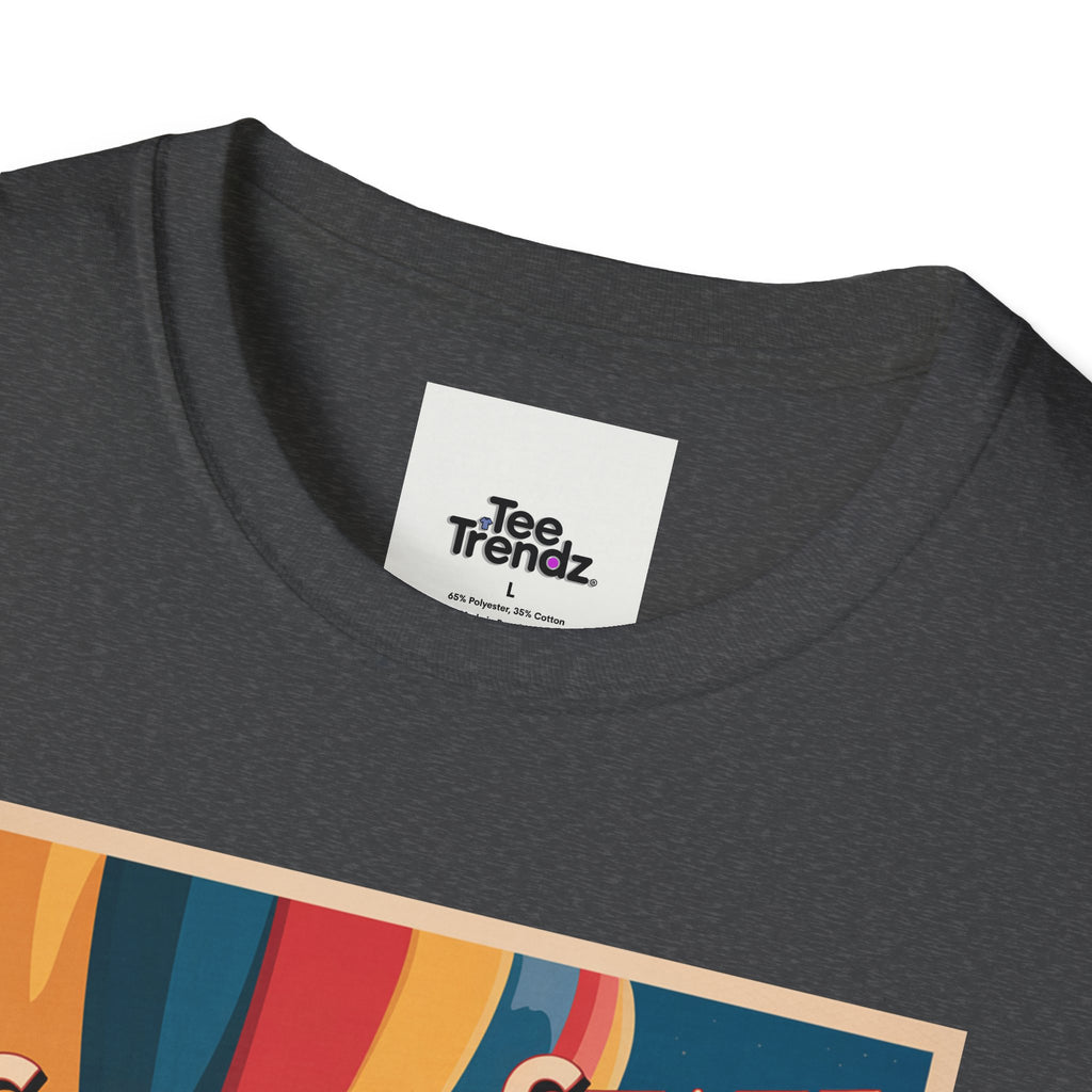 Golden State Hot Air Balloon T-Shirt — Vintage Travel Poster Tee