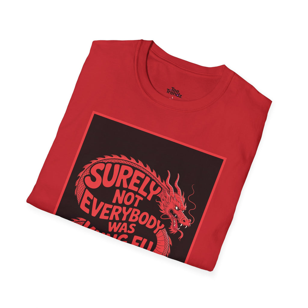 Kung Fu Dragon T‑Shirt — “Surely Not Everybody Was Kung Fu Fighting” Retro Martial Arts Tee