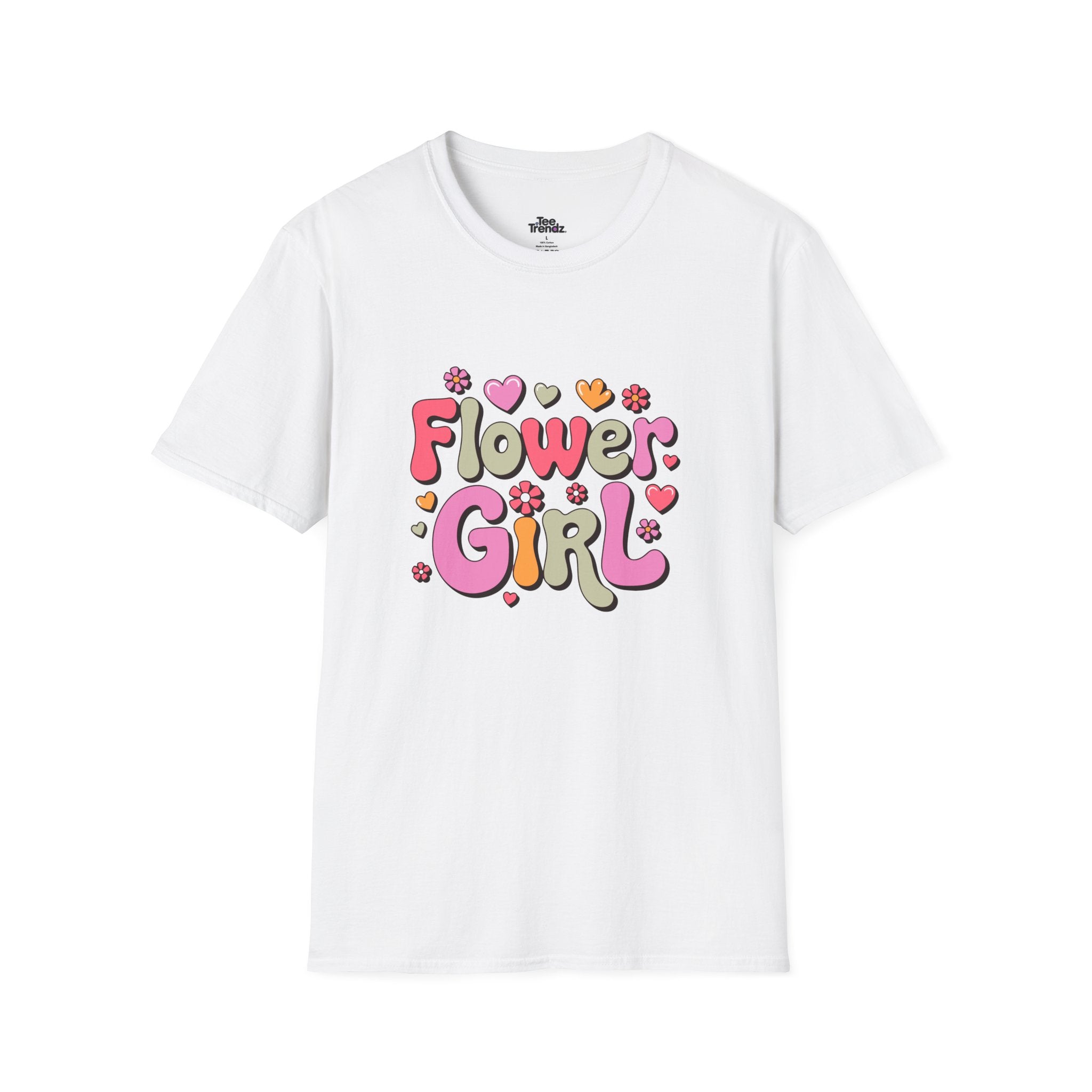 Flower Girl T-Shirt — Cute Retro Floral Wedding Tee for Kids