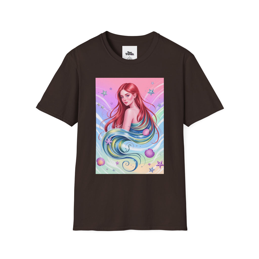 Mermaid Fantasy T-Shirt — Pastel Cosmic Sea Girl Graphic Tee