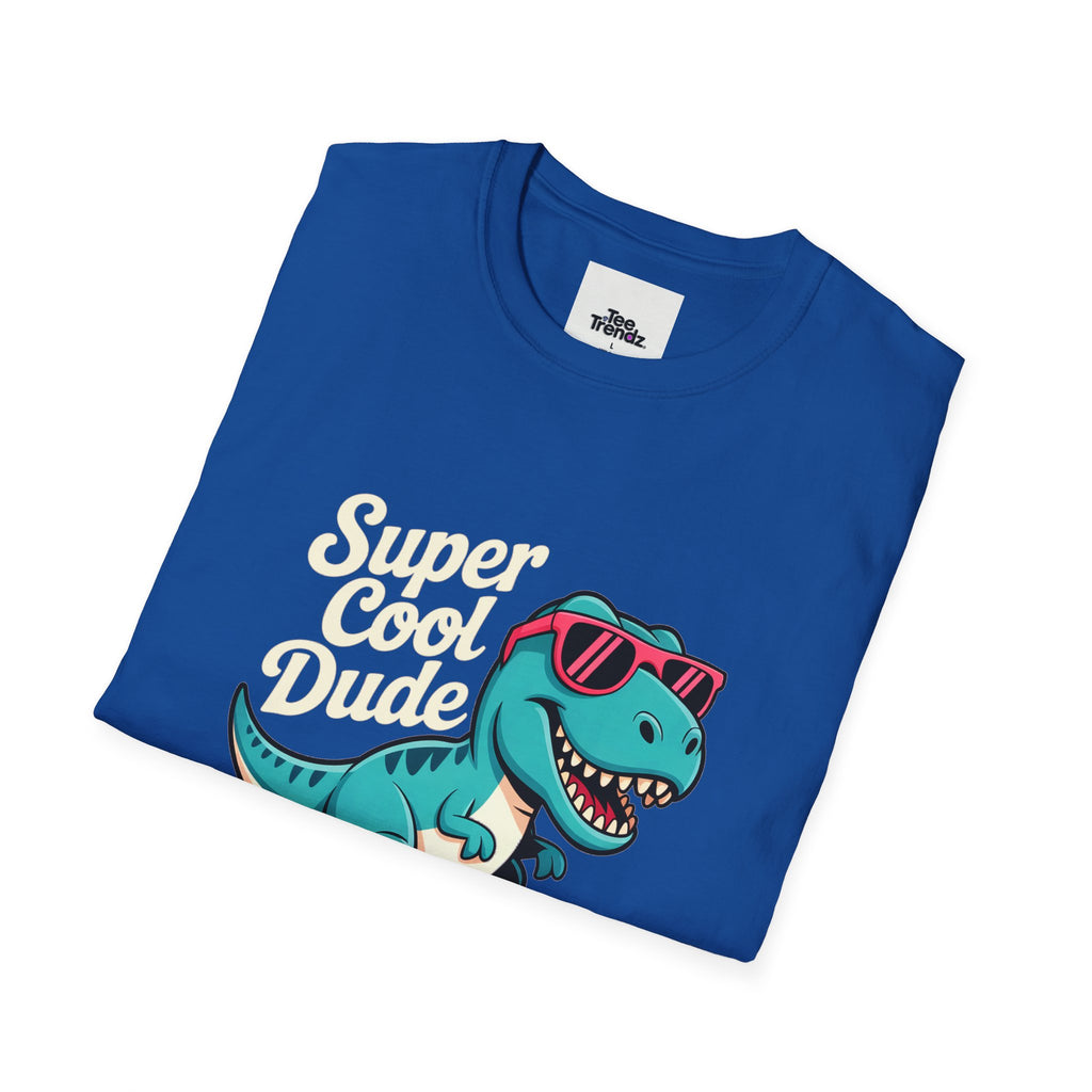 Kids Skateboard T‑Shirt — "Super Cool Dude" Dino Graphic Tee