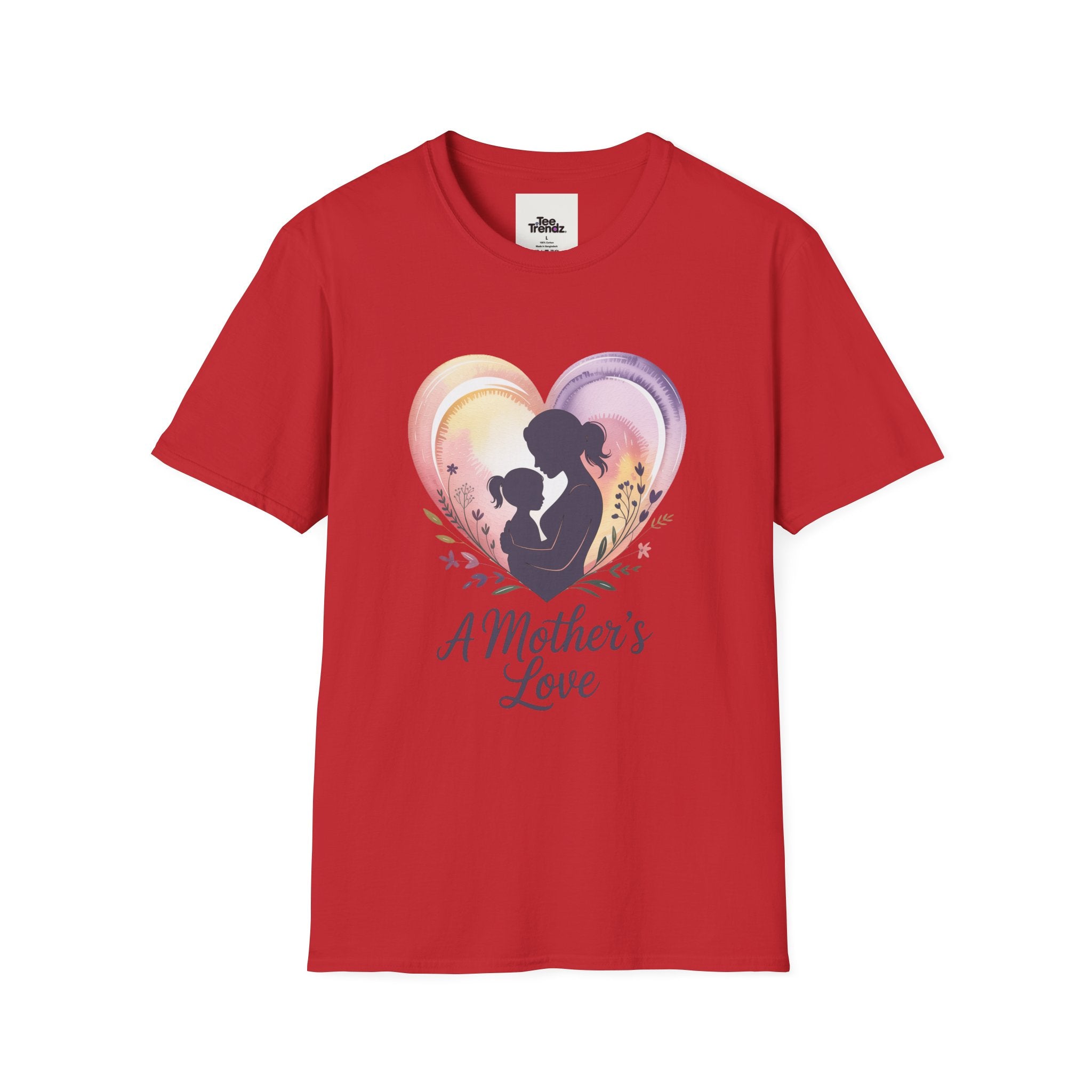 Mother's Love T-Shirt — Silhouette Heart Mom & Child Graphic (Mother's Day Gift)