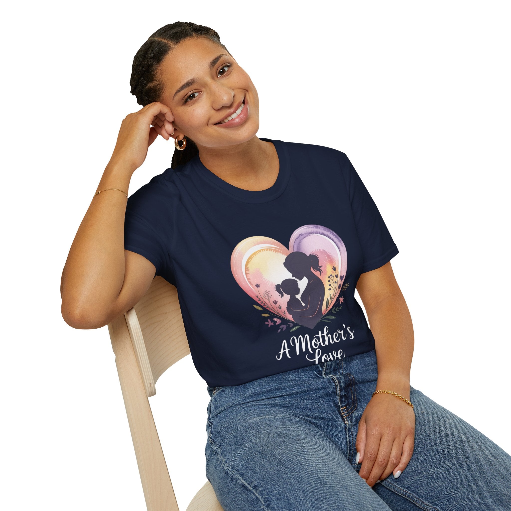 Mother's Love T-Shirt — Silhouette Heart Mom & Child Graphic (Mother's Day Gift)