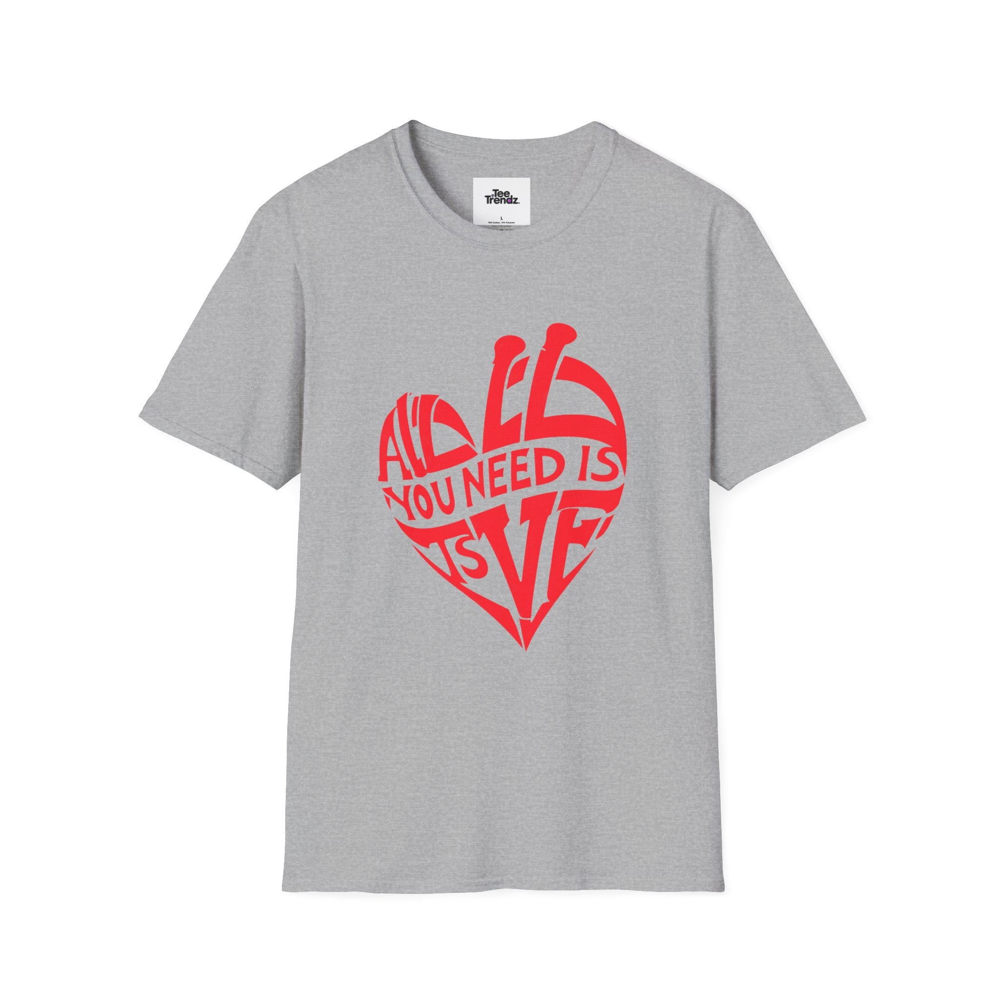 Love Heart T-Shirt — "All You Need Is Love" Retro Graphic