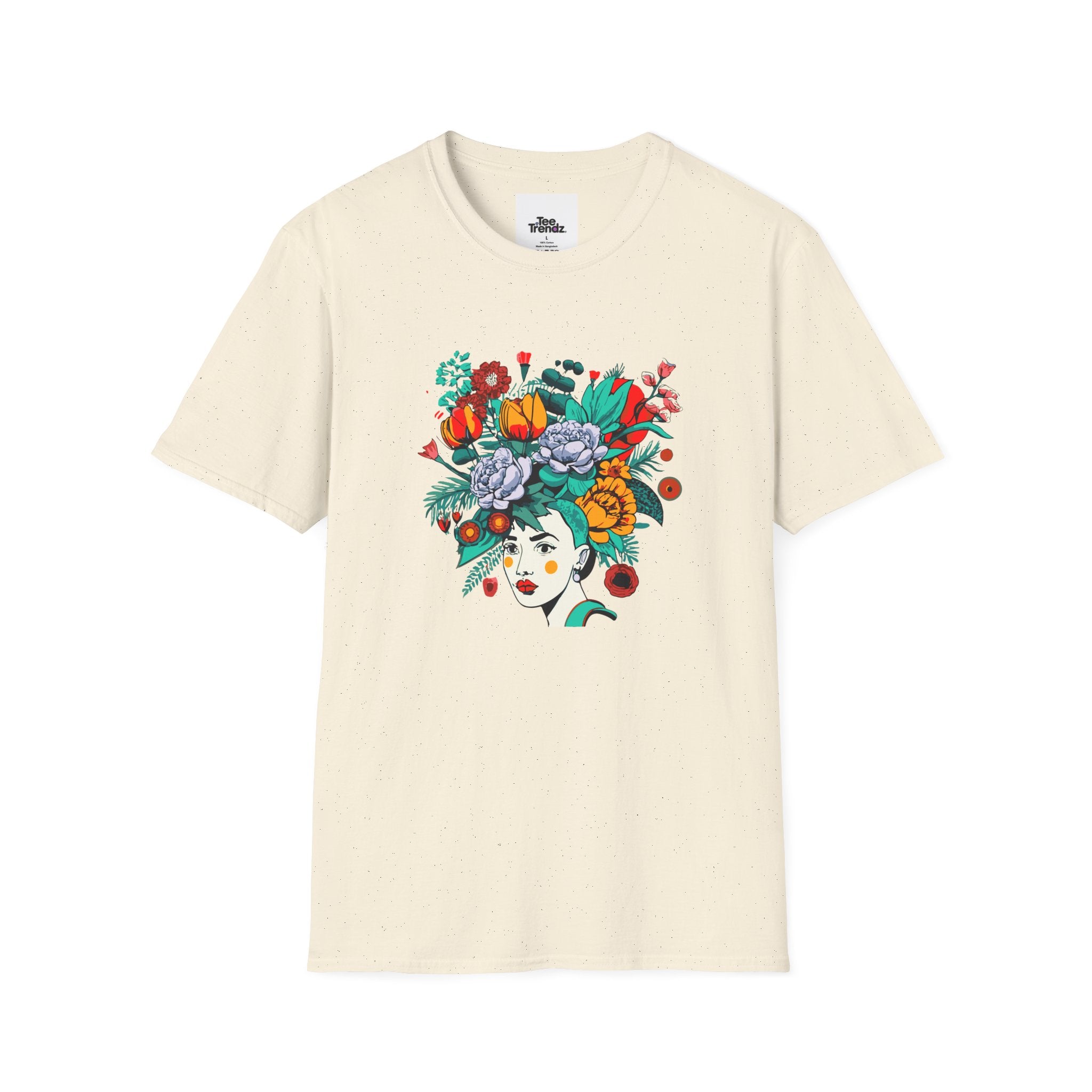 Floral Frida-Inspired Portrait T-Shirt