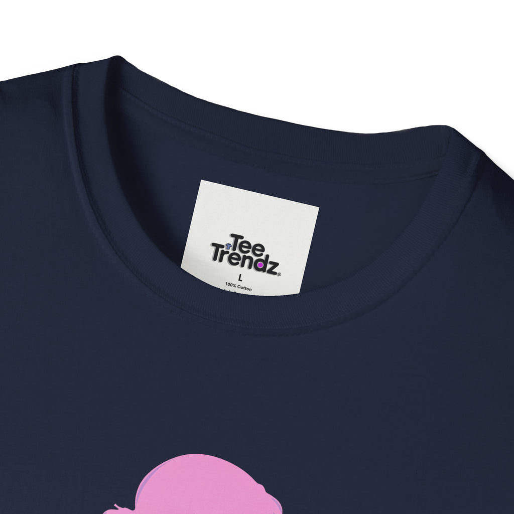 Floral Silhouette Tee — Pink Woman Dress Flower Graphic T-Shirt